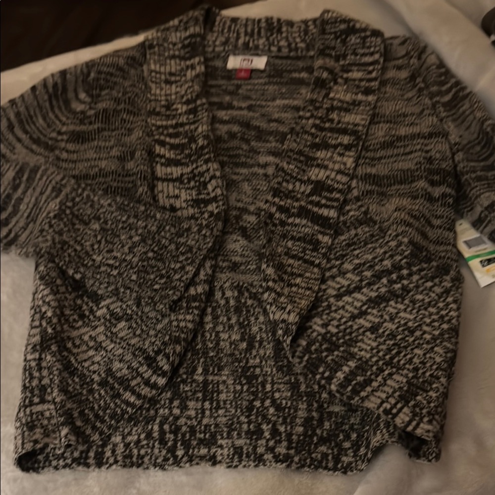 Lei Black and Gray Chunky Knit Cardigan